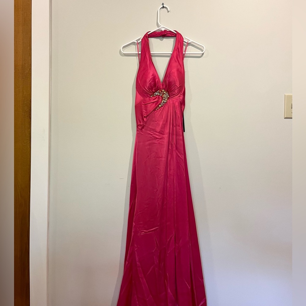 La Femme Pink Halter Prom Dress Size 0